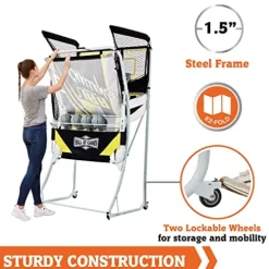 Hall of Games Xtra Long Shot EZ-Fold Premium Arcade Basketball Game Black/Yellow/White
