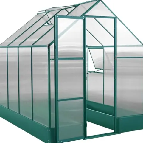 Hanover 8-Ft. x 6-Ft. Polycarbonate Walk-In Greenhouse Green
