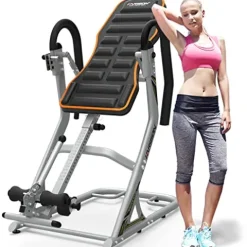 HARISON Heavy Duty Inversion Table for Back Pain Relief 350 LBS Capacity with 3D Memory Foam Black+Red