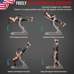 HARISON Heavy Duty Inversion Table for Back Pain Relief 350 LBS Capacity with 3D Memory Foam Black+Red