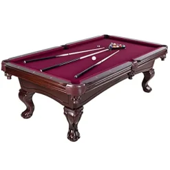 Hathaway Augusta 8-ft Pool Table with Burgundy Felt – Mahogany Finish