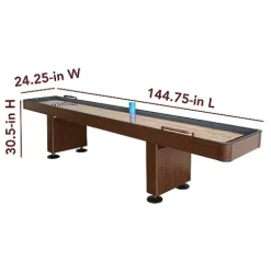 Hathaway Challenger 12-Ft Shuffleboard Table Walnut