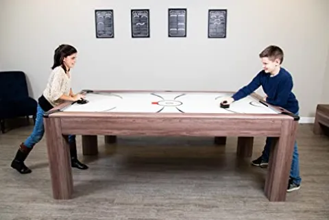 Hathaway Driftwood 7-ft Air Hockey Table Tennis Combination Woodgrain