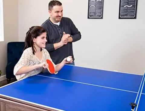 Hathaway Driftwood 7-ft Air Hockey Table Tennis Combination Woodgrain