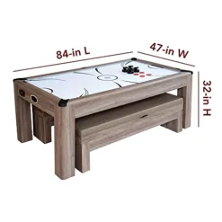 Hathaway Driftwood 7-ft Air Hockey Table Tennis Combination Woodgrain