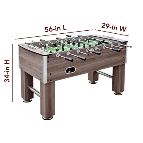 Hathaway Driftwood 56-in Premium Competition Foosball Table Driftwood/Green
