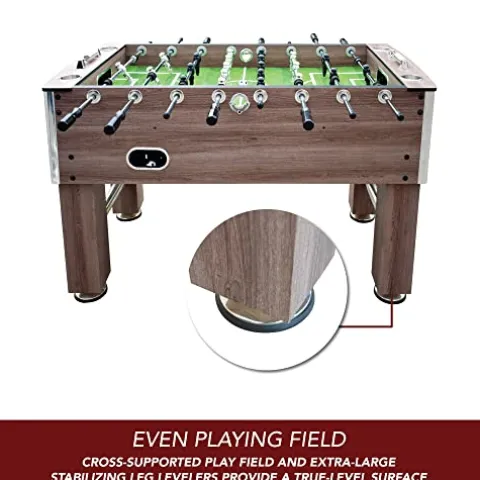 Hathaway Driftwood 56-in Premium Competition Foosball Table Driftwood/Green
