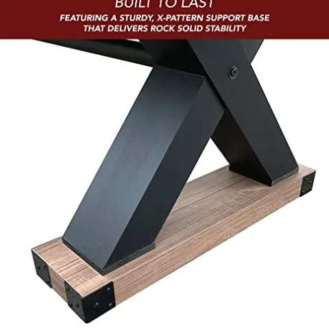 Hathaway Excalibur 9-Ft Shuffleboard Table Rustic Driftwood Finish Black