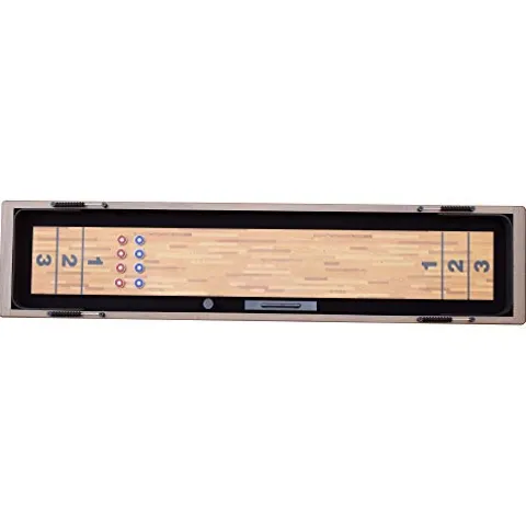 Hathaway Excalibur 9-Ft Shuffleboard Table Rustic Driftwood Finish Black