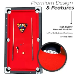 Hathaway Fairmont Portable 6-Ft Pool & Billiard Table Red