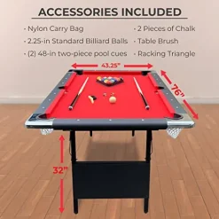Hathaway Fairmont Portable 6-Ft Pool & Billiard Table Red