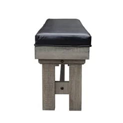 Hathaway Logan 7-ft Pool Table Combo Set with Benches – Rustic Gray Barnwood