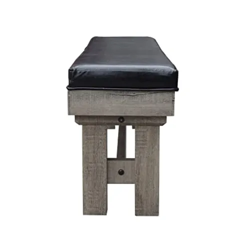 Hathaway Logan 7-ft Pool Table Combo Set with Benches – Rustic Gray Barnwood