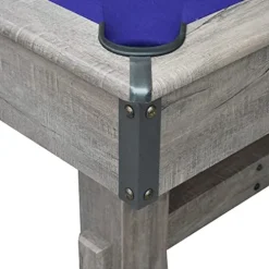 Hathaway Logan 7-ft Pool Table Combo Set with Benches – Rustic Gray Barnwood