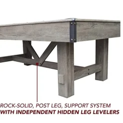 Hathaway Logan 7-ft Pool Table Combo Set with Benches – Rustic Gray Barnwood