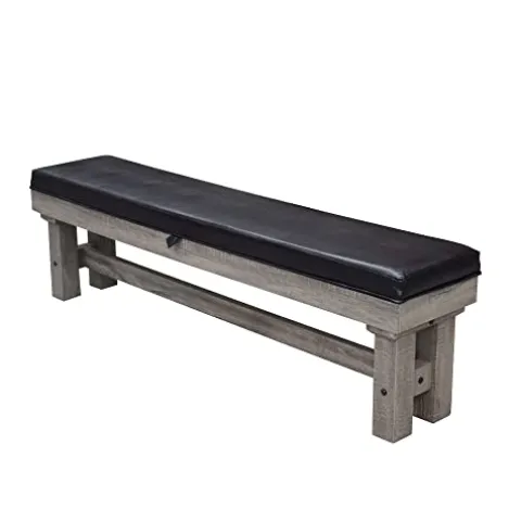 Hathaway Logan 7-ft Pool Table Combo Set with Benches – Rustic Gray Barnwood