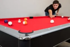 Hathaway Maverick 7-foot Pool and Table Tennis Multi Game Black with Red Felt