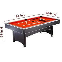 Hathaway Maverick 7-foot Pool and Table Tennis Multi Game Black with Red Felt
