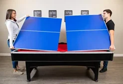 Hathaway Maverick 7-foot Pool and Table Tennis Multi Game Black with Red Felt