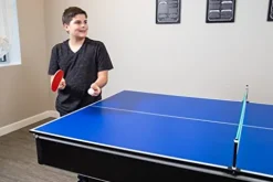 Hathaway Maverick 7-foot Pool and Table Tennis Multi Game Black with Red Felt