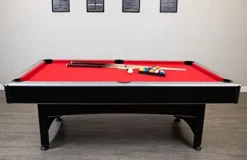 Hathaway Maverick 7-foot Pool and Table Tennis Multi Game Black with Red Felt