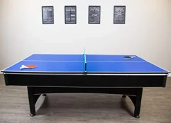 Hathaway Maverick 7-foot Pool and Table Tennis Multi Game Black with Red Felt