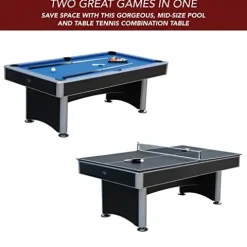 Hathaway Maverick II 7-Foot Pool and Table Tennis Multi Game Black