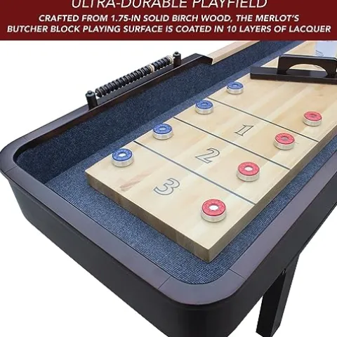 Hathaway Merlot 12′ Shuffleboard Table Espresso Natural