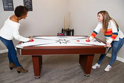 Hathaway Midtown 6′ Air Hockey Family Game Table Cherry Wood