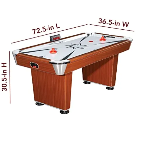 Hathaway Midtown 6′ Air Hockey Family Game Table Cherry Wood