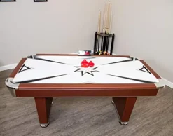 Hathaway Midtown 6′ Air Hockey Family Game Table Cherry Wood