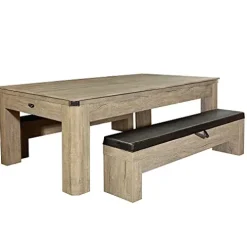 Hathaway Newport 7-ft Pool Table Combo Set with Benches Rustic Gray