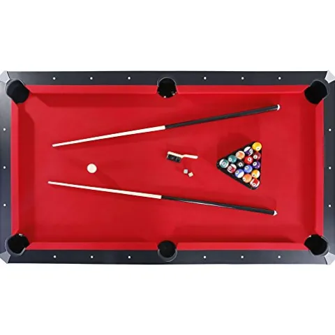 Hathaway Park Avenue 7-ft Pool Table Tennis Combination with Dining Top, Two Storage Benches – Black and Red Felt