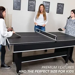 Hathaway Spartan 6-ft Pool Table with Table Tennis Top Black