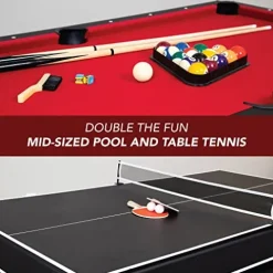 Hathaway Spartan 6-ft Pool Table with Table Tennis Top Black