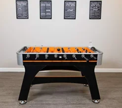 Hathaway Trailblazer 56-Inch Foosball Table with Electronic Scoring Black/Orange