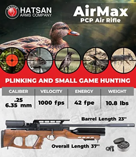 Hatsan AirMax .25 Cal Air Rifle Bundle with 150 Pellets and 100 Paper Targets