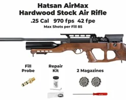 Hatsan AirMax .25 Cal Air Rifle Bundle with 150 Pellets and 100 Paper Targets