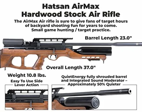 Hatsan AirMax .25 Cal Air Rifle Bundle with 150 Pellets and 100 Paper Targets