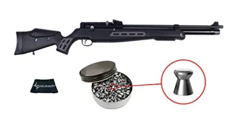 Hatsan Mod BT65 QE .22 Caliber PCP Bolt Action Air Rifle Bundle with 250 Pellets and Wearable4U Cloth Black