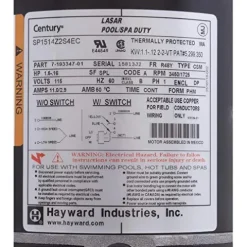 Hayward Two Speed Motor with Switch Replacement 1-1/2-HP