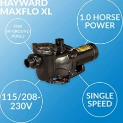 Hayward W3SP2307X10 MaxFlo XL Pool Pump, 1 HP Black