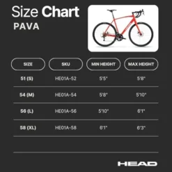 HEAD Pava 22 Speed Aluminum Road Bicycle with Carbon Fork Red