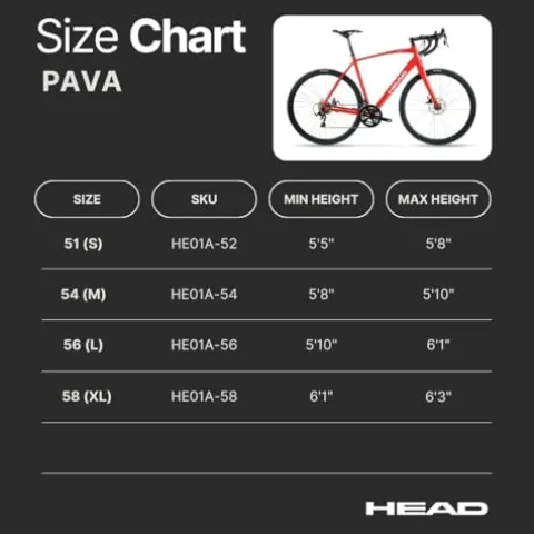 HEAD Pava 22 Speed Aluminum Road Bicycle with Carbon Fork Red