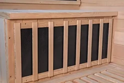 Heat Wave 4 Person Sauna Hemlock Wood Sonoma 9 Carbon Infrared Heaters MP3 Player Chromo Therapy Lighting 120V 2100W Wood