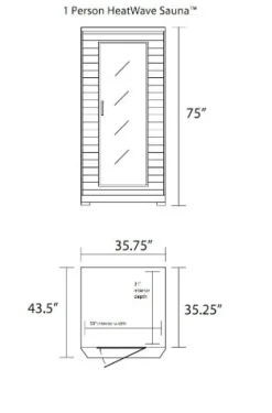 Heat Wave Buena Vista SA2402 1 Person Infrared Sauna with 5 Carbon Heaters