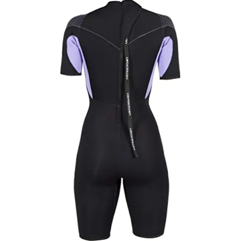 Henderson Women’s 3mm Thermoprene Pro Back Zip Shorty Wetsuit Black/Lavander