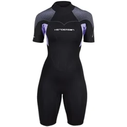 Henderson Women’s 3mm Thermoprene Pro Back Zip Shorty Wetsuit Black/Lavander