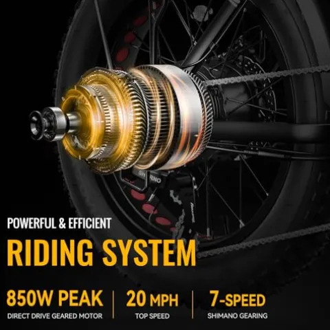 Heybike Mars Electric Bike Foldable 20″ x 4.0 Fat Tire Electric Bicycle Mars-Black