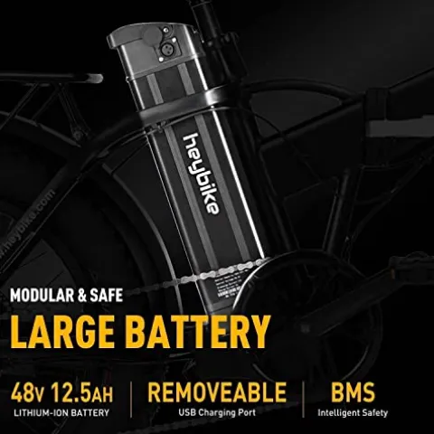 Heybike Mars Electric Bike Foldable 20″ x 4.0 Fat Tire Electric Bicycle Mars-Black